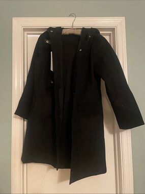 Women's Black Hooded Trench Coat